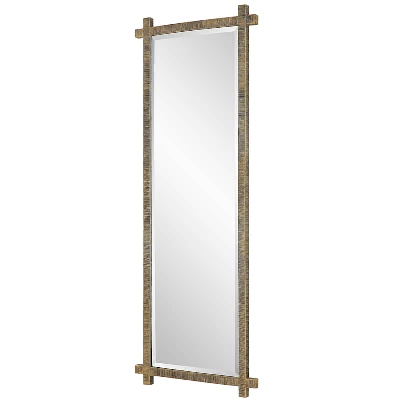 Uttermost Abanu Ribbed Gold Dressing Mirror - 22 W X 60.25 H X 1.25 D (in)