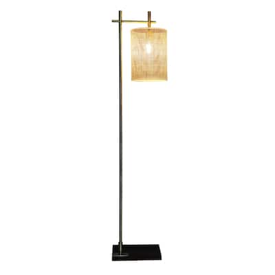 Tall Corner Floor Lamp, Standing Light for Living Room, Bedroom & Office Space Illumination, Bamboo Lampshade Floor Lamp 110V