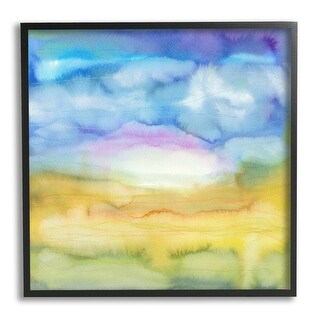 Stupell Ombre Rainbow Abstract Landscape Watercolor Details Framed Wall ...