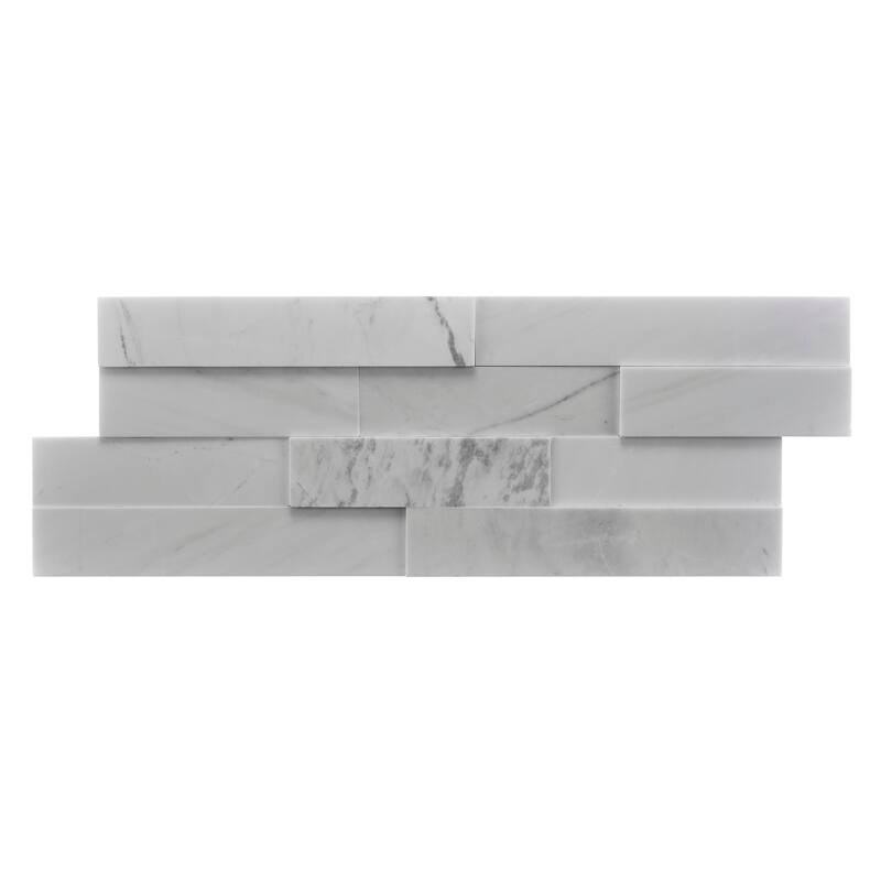 Cliffside 8 in. x 22 in Panel and 8 in. x 24 in. Corner Honed Marble Wall Tile