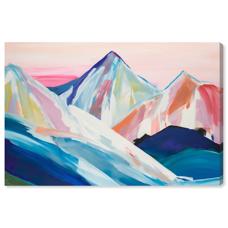 Wynwood Studio Abstract Ice Mountains in Pastels Blue and Modern & Contemporary Wall Art Canvas Print