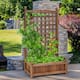 Patio Wooden Plant Box Flower Plant Growing Box Holder with Trellis
