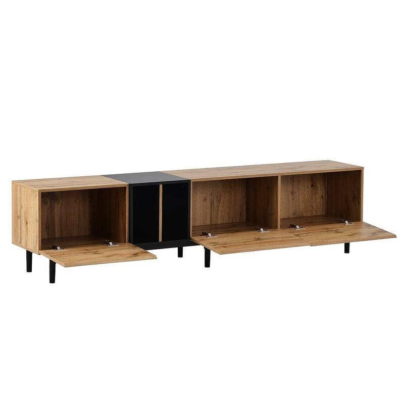 Modern TV Stand for 80'' TV with 3 Doors