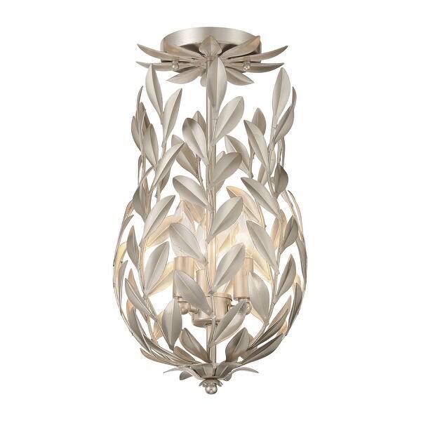 slide 2 of 11, Crystorama Lighting Group 563_CEILING Broche 3 Light 10" Wide Antique Silver