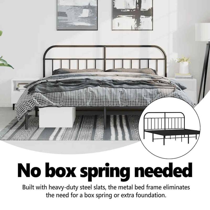 vidaXL 12 Inches Metal Bed Frame No Mattress