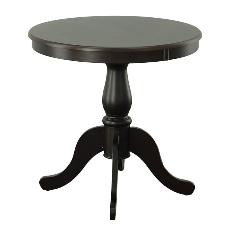 Round Pedestal Dining Table with Carved Feet - 30" - Espresso Brown