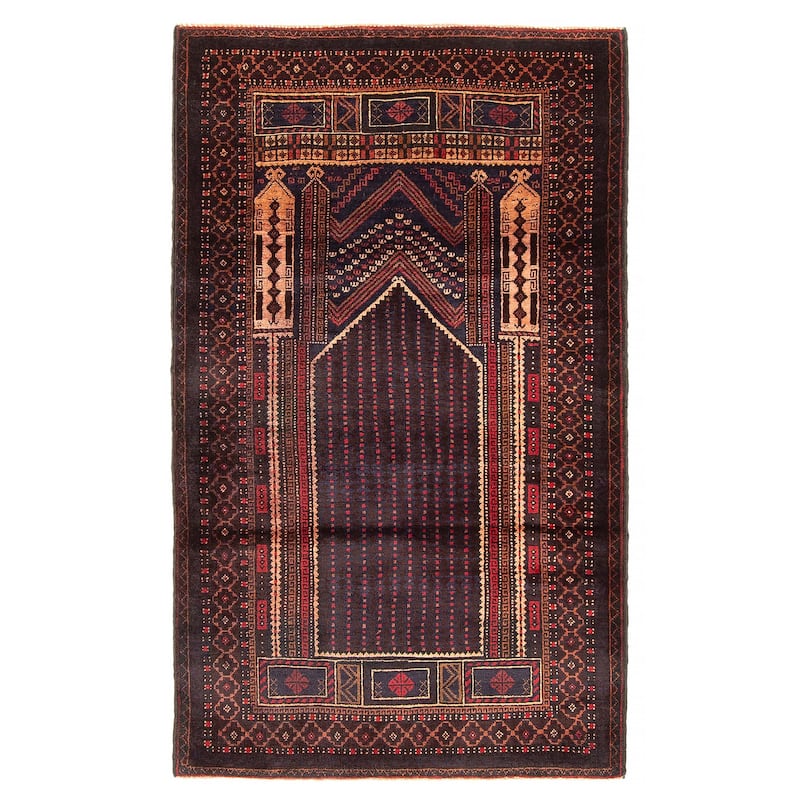 Teimani Brown Rug 3'0" x 5'1" - 3'0 x 5'1 - Dark Brown - 3'0 x 5'1