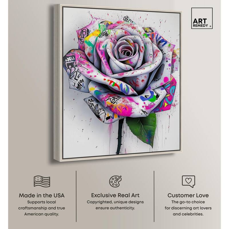 Graffiti Rose Canvas by Art Remedy