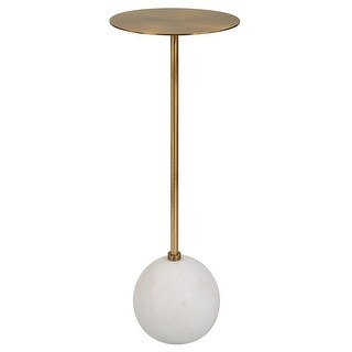 Uttermost Gimlet White Drink Table - 8.5"W x 22"H x 8.5"D