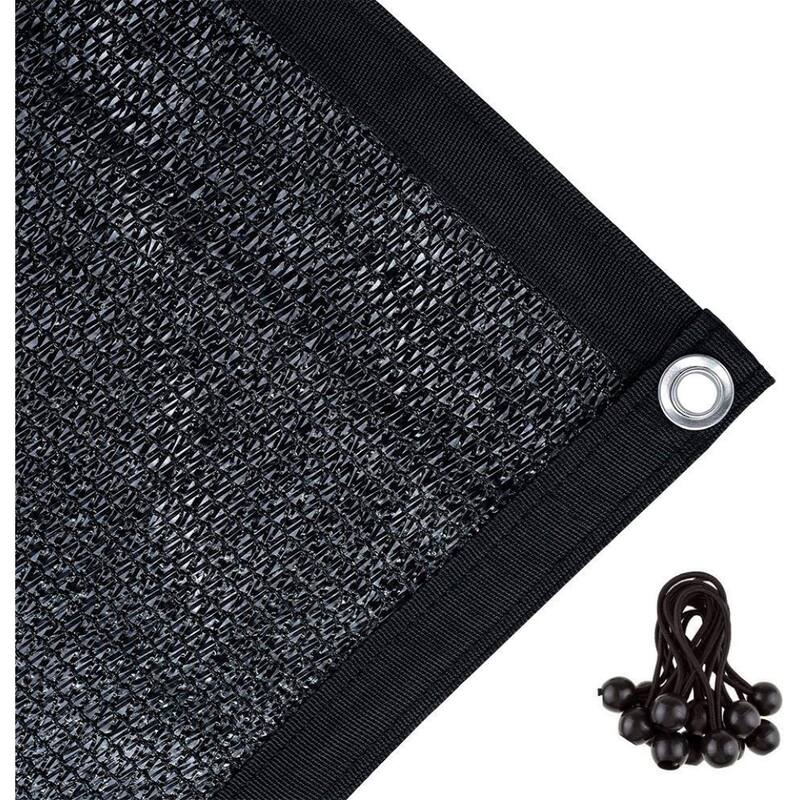 Shatex 8 ft. x 10 ft. 90% Shade Fabric Shade Fabric Sun Shade Cloth with Grommets for Pergola Cover Canopy Black - 6x12ft