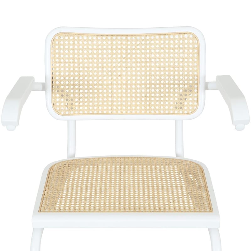 Breuer Chair Company Marcel Breuer Cesca Cane Cantilever Armchair Arm Chair w/ White Steel Frame (Various Wood & Cane Colors)