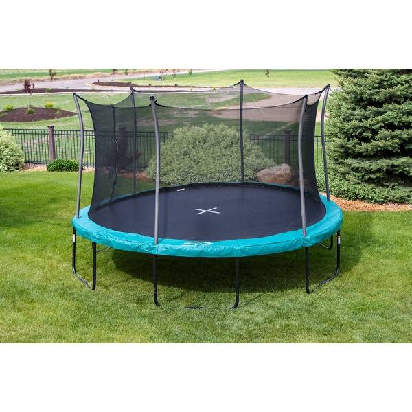 Propel 14' Round Trampoline with Safety Enclosure and Basketball Hoop