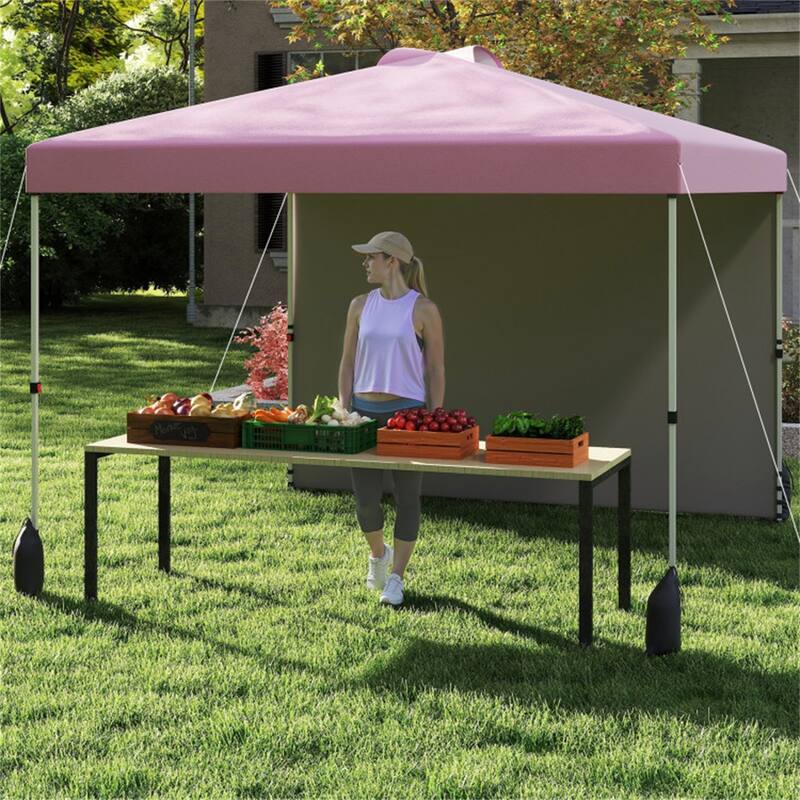 10x10 ft Portable Outdoor Pop-Up Tent Canopy Tent with Adjustable Height for Backyard or Beach