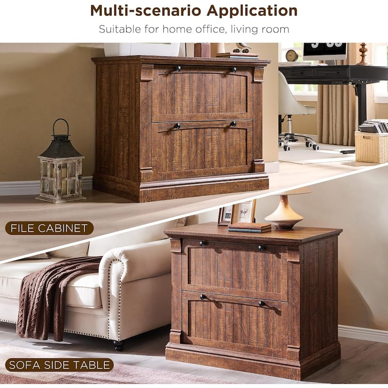 Rustic Wood File Cabinet , Filing Cabinet for Home Office, Living Room