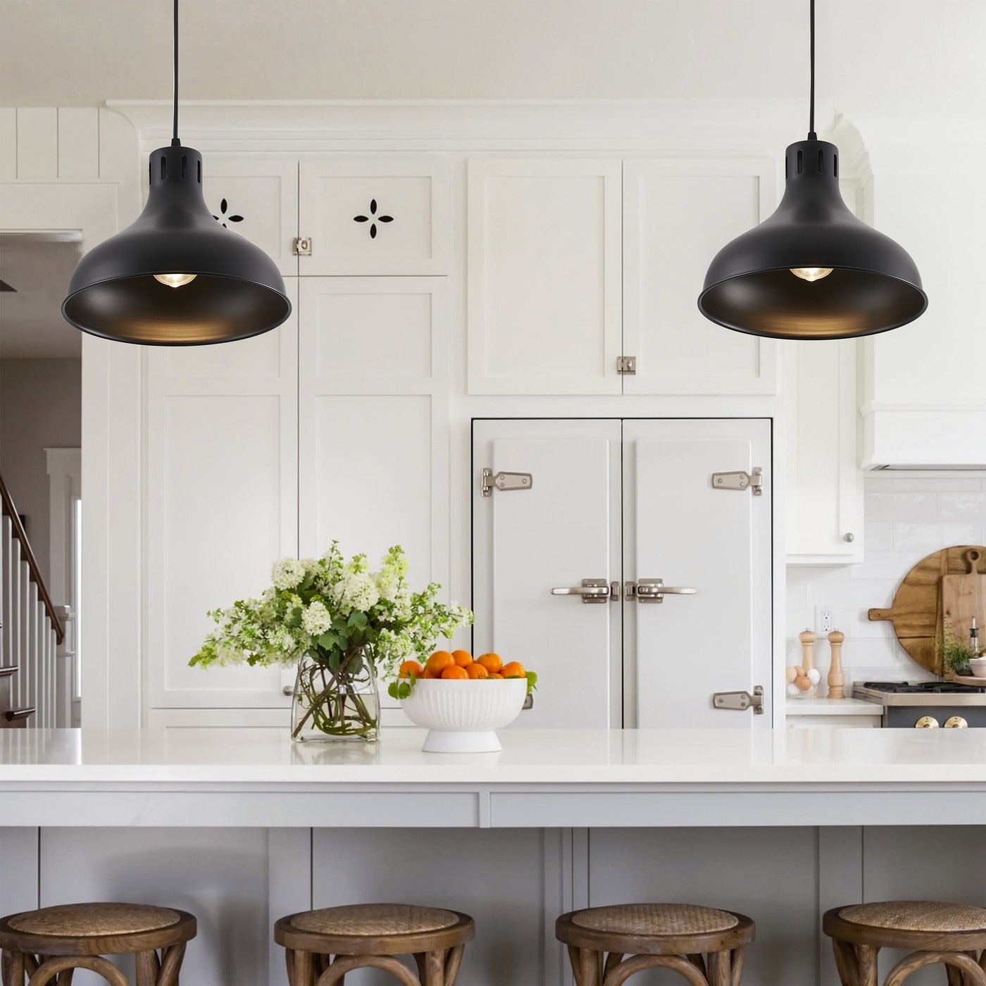 Vintage Industrial Black Metal Pendant Light for Kichen