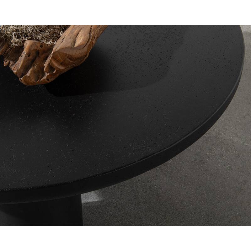 Classic Home Anzio Indoor Outdoor Coffee Table in Black Concrete