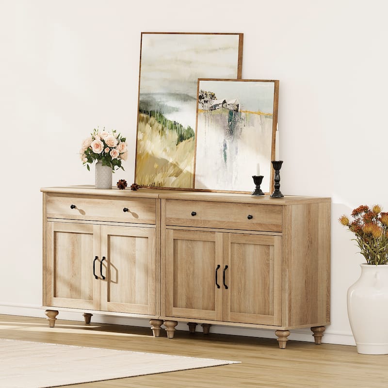 Farmhouse Sideboard, Buffet Cabinet with Storage Cabinets