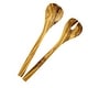 preview thumbnail 2 of 1, French Home Vintage Recycled Glass Serving Bowl & Olive Wood Servers
