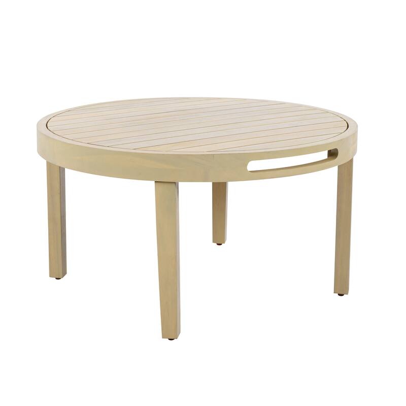 Christopher Knight Home - Outdoor Acacia Wood Loveseat and Coffee Table Set with Handwoven Rope - Loveseat + Table