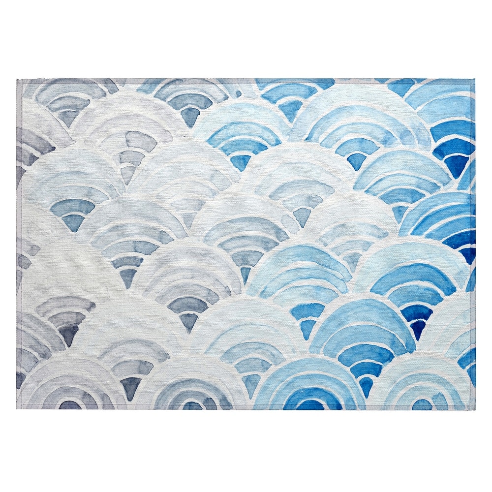 Indoor/ Outdoor Surfside Wave Washable Rug New