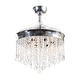 preview thumbnail 8 of 8, Silver Orchid Shearer 42-inch Chrome ABS 3-blade Crystal Ceiling Fan Chandelier with Remote