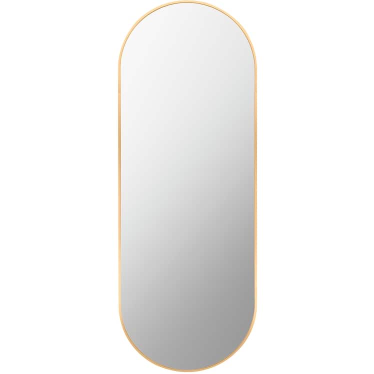 Livabliss Aranya Modern Aluminum Oval Pill-Shaped Accent Mirror