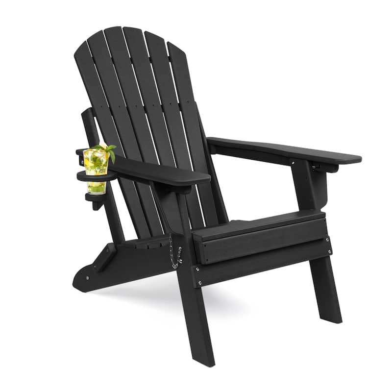 Vrakae Adjustable and Folding Adirondack Chair with Cup Holder