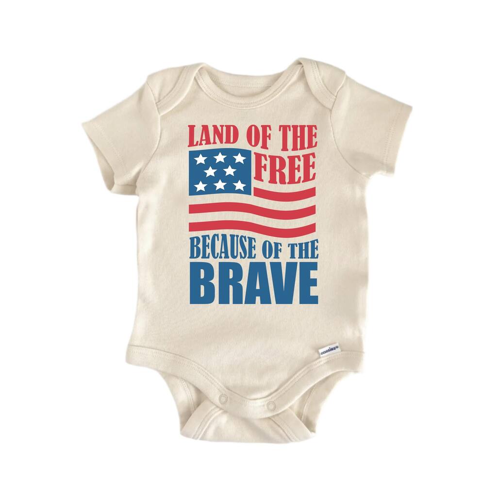Land Free July 4th Patriotic - Baby Boy Girl Clothes Infant Bodysuit Funny Cute