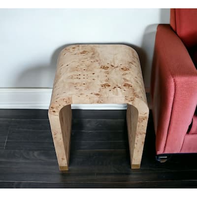HomeRoots 25" Beige Solid and Manufactured Wood End Table - 18' X '25' X '20