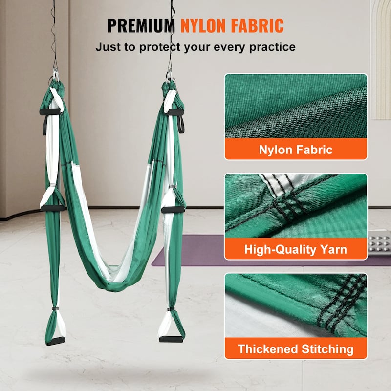 Aerial Yoga Swing Set, 2.7 Yards Yoga Hammock Hanging Swing Aerial Sling Inversion Fly Kit Trapeze Inversion Equipment