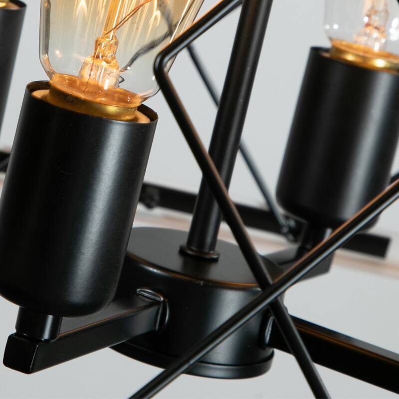 Minimalist Geometric Hanging Light, Dining Room Pendant Ceiling Lighting Fixture, Oak Living Room Chandelier Lighting