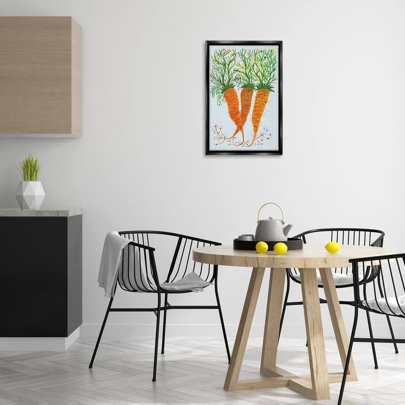 Stupell Whimsical Garden Carrots Framed Floater Canvas Wall Art Design By Kay Widdowson