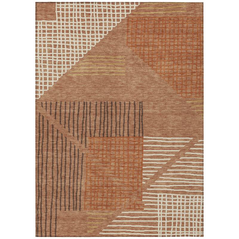 Machine Washable Indoor/ Outdoor Casual Contemporary Chantille Rug