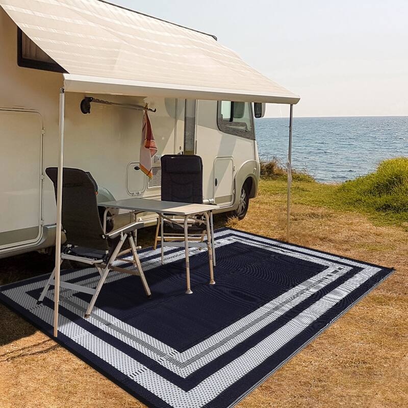 Outdoor Plastic Straw Rug Waterproof Outdoor Rug Reversible Plastic Camping Rugs for Patio Porch Deck Backyard