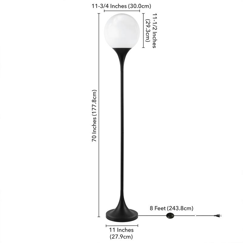 Mahdi Torchiere Floor Lamp with Glass Shade - 70" Tall