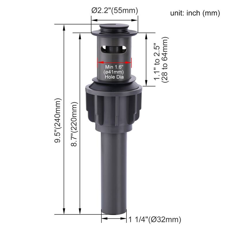 WOWOW 2-Piece Economical Easy Clean Pop Up Drain With Overflow