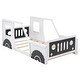 preview thumbnail 23 of 22, Classic Design Twin Size Car-Shaped Platform Bed with Wheels,Sturdy Pine Wood and Safety Guardrail