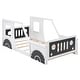 preview thumbnail 11 of 10, Twin Size Classic Car Kids Bed Frame with Wheels, Easy to Assemble, White