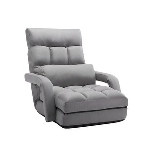 2-in-1 Foldable Floor Chair Bed with 5-Position Adjustable Backrest - 25.2" x 24" x 27.2"