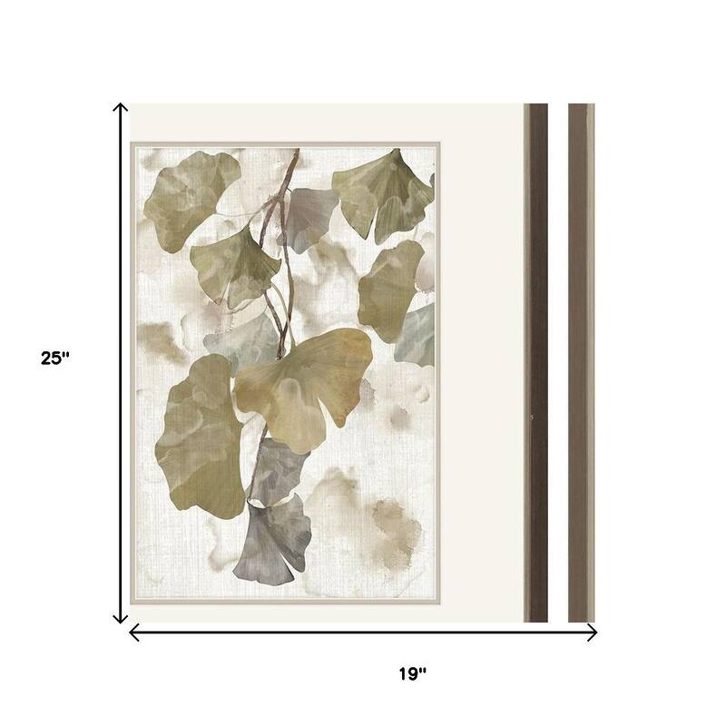 HomeRoots Set Of Two Gingko Accent Silver Framed Wall Art