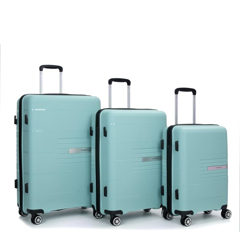 3-Piece, Hard-shell Luggage, Lightweight Luggage with TSA Lock and 2 Swivel Wheels, for Boarding Travel, Light Green