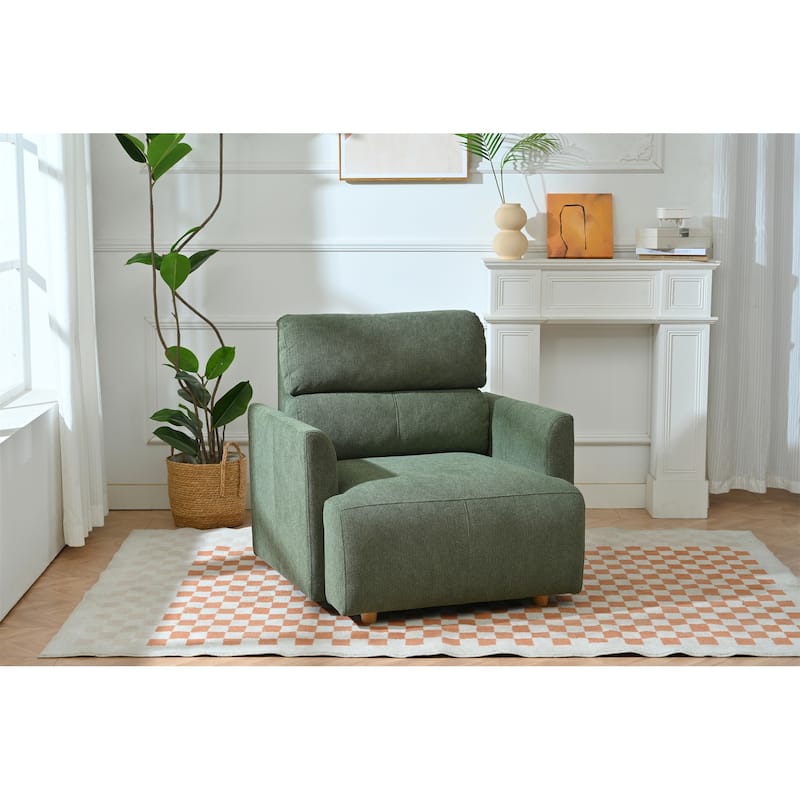 GDFStudio - Oversized 35" Accent Chair with Storage Ottoman