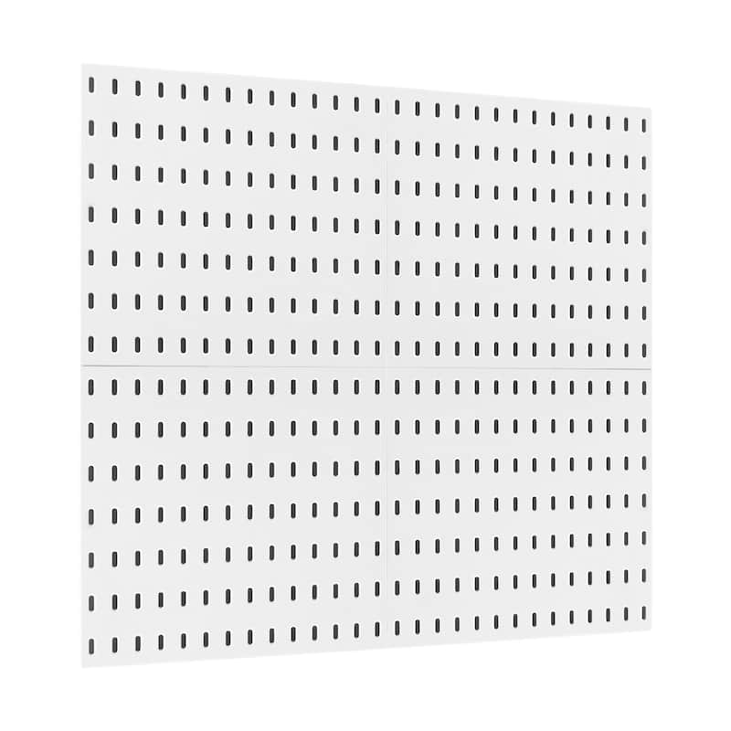 ABS HIPS Pegboard 4 Panels Wall Organizer with Hooks - 11 x 11 x 0.47" (L x W x H)