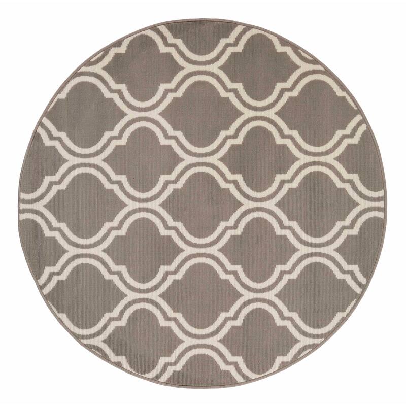 Contemporary Ornamental Double Trellis Power-Loomed Indoor Area Rug by Superior