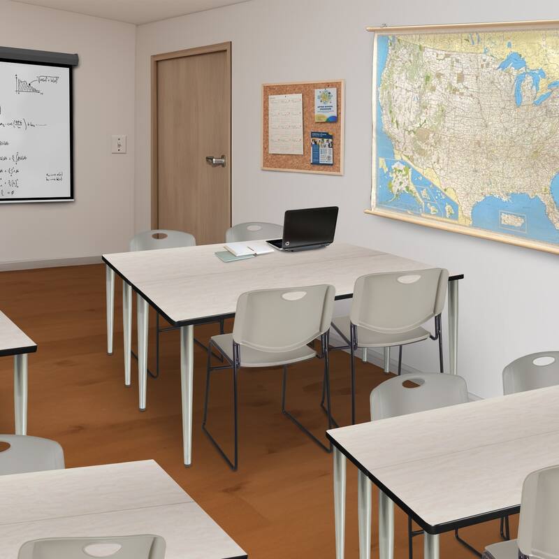 42 x 24 in. Training Seminar Table- Maple Top, Chrome Tapered Legs