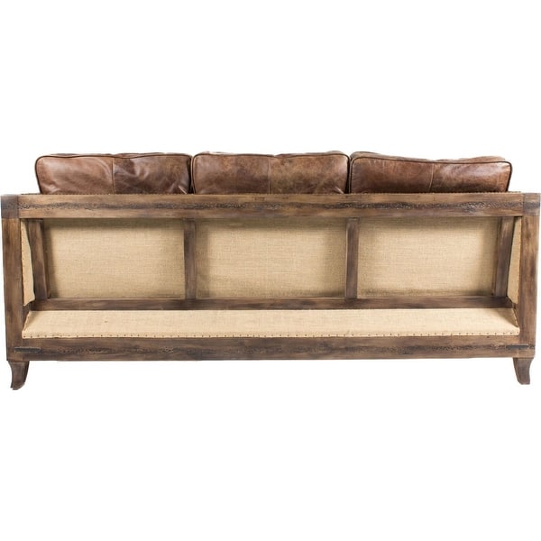 Aurelle Home Dina Vintage Brown Leather Sofa On Sale Overstock 9487380 If you have a cat, just make sure you keep a few scratching posts near by. usd