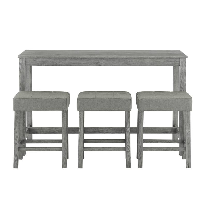 Bar Table, Dining Table, Sofa Table with Power Outlet, 3 Upholstered Stools, 4 Piece Bar Table and Chair Set