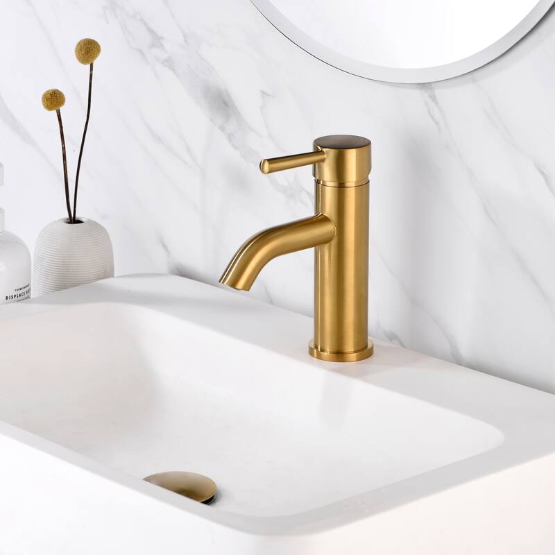 Luxier BSH03-S Single Handle Single Hole Bathroom Faucet with Drain