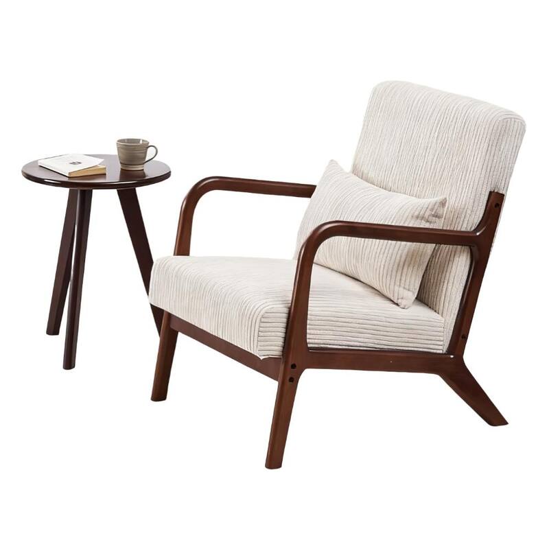 Mid-Century Modern Accent Chair&Coffee Table Set, Suitable for Living Rooms and Bedroom Relaxation Areas