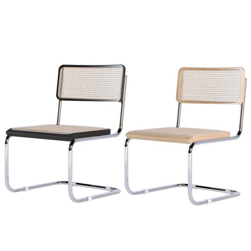 JASIWAY Mid century Modern Rattan Side chairs (Set of 2)